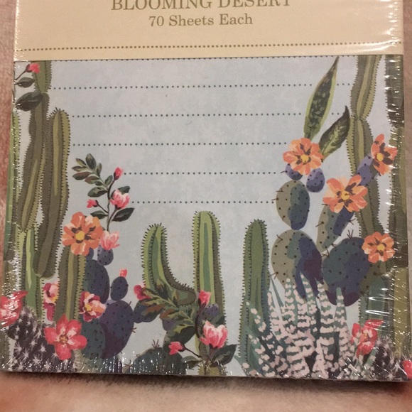 Blooming Desert Cactus Succulent Note Pads Set of Two full size 70 sheets ea NWT - Picture 3 of 11